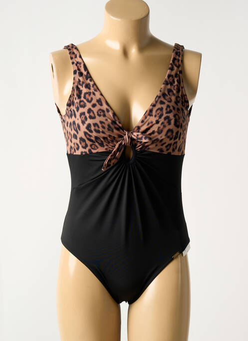 Maillot de bain 1 pièce stretch noir LIVIA femme