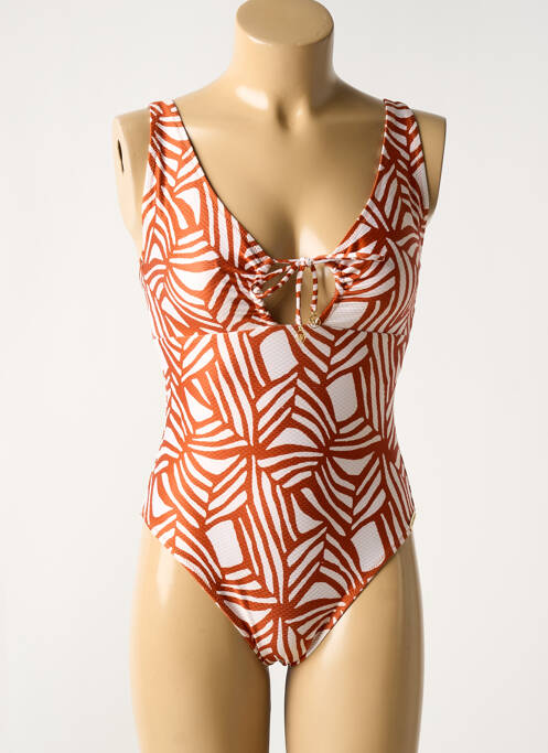 Maillot de bain 1 pièce imprimé fantaisie haut soutien-gorge moulé orange WATERCULT femme