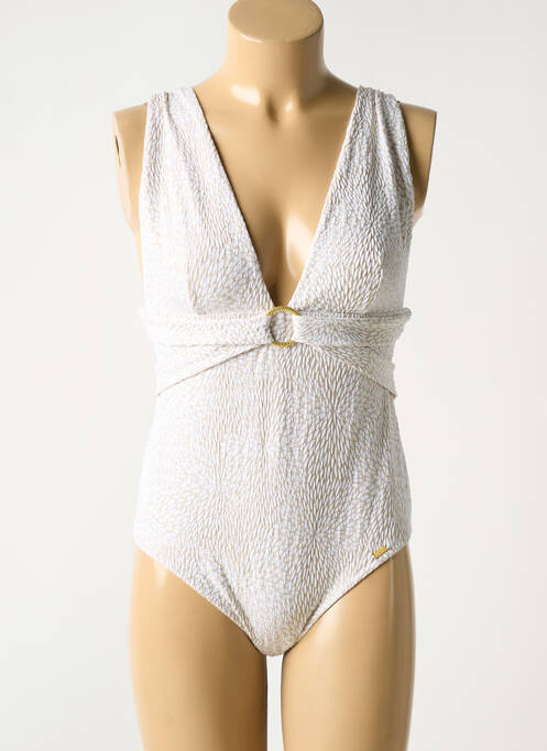 Maillot de bain 1 pièce bretelles élastiquées beige LIVIA femme