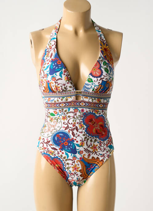 Maillot de bain 1 pièce imprimé fantaisie haut soutien-gorge moulé blanc MARYAN MEHLHORN femme