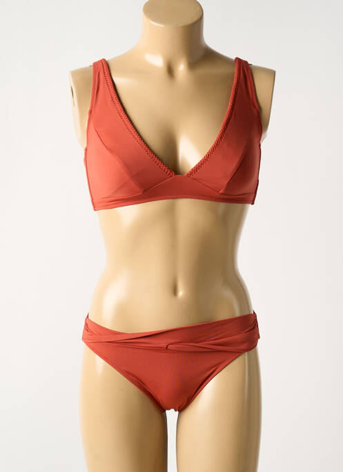 Maillot de bain 2 pièces stretch haut soutien-gorge moulé orange WATERCULT femme
