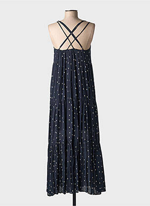 Robe longue imprimé fantaisie fines bretelles bleu WATERCULT femme