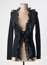 Gilet manches longues manches longues noir MORETTA femme