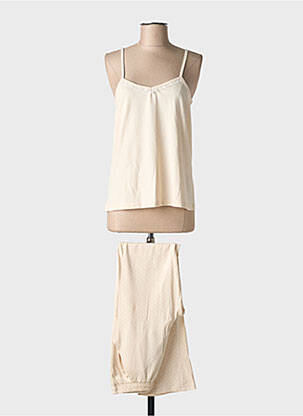 Pyjama col rond beige CHRISTIAN CANE femme