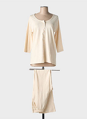 Pyjama col rond beige CHRISTIAN CANE femme