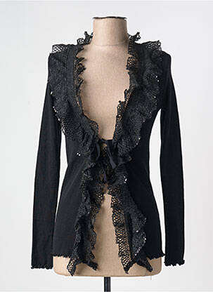 Gilet manches longues noir MORETTA pour femme