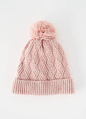 Bonnet maille grosse maille rose KIABI fille