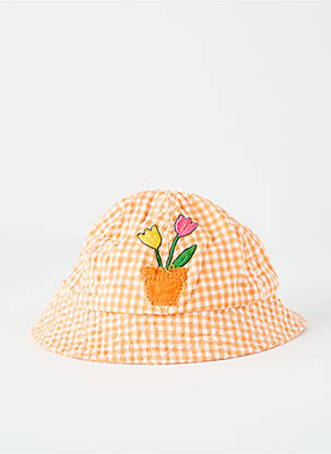 Chapeau tissage popeline orange SANS MARQUE fille