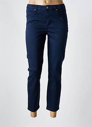 Pantalon 7/8 fermeture zippée sous rabat boutonné bleu MISE AU GREEN femme