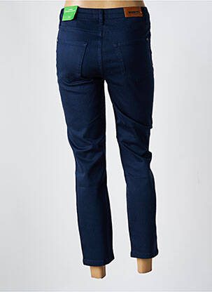 Pantalon 7/8 fermeture zippée sous rabat boutonné bleu MISE AU GREEN femme