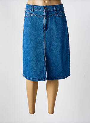 Jupe mi-longue coupe droite bleu MISE AU GREEN femme