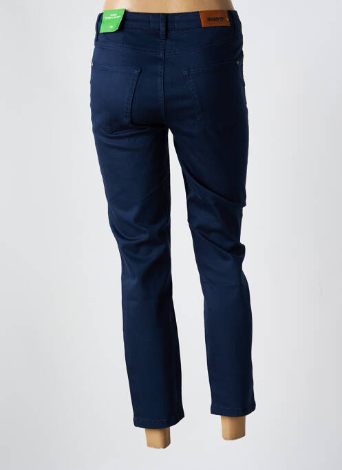 Pantalon 7/8 fermeture zippée sous rabat boutonné bleu MISE AU GREEN femme