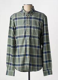 Chemise manches longues imprimé carreaux vert SAINT JAMES homme