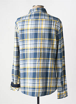 Chemise manches longues imprimé écossais bleu TBS homme
