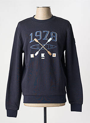 Sweat-shirt broderie manches longues bleu TBS homme