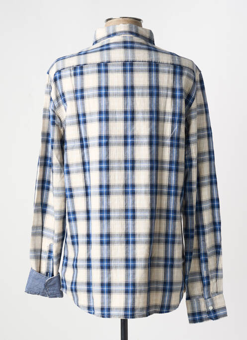 Chemise manches longues imprimé carreaux bleu TBS homme