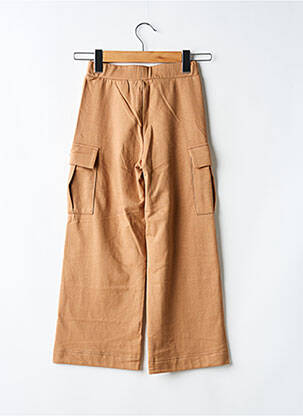 Pantalon large tissage popeline taille élastique marron MAYORAL fille