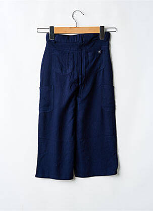 Pantalon large tissage popeline taille ajustable bleu BOBOLI fille