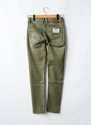 Pantalon slim tissage popeline taille ajustable vert GARCIA garçon