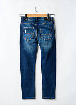 Jeans coupe slim effet usé délavé taille ajustable bleu NUKUTAVAKE garçon