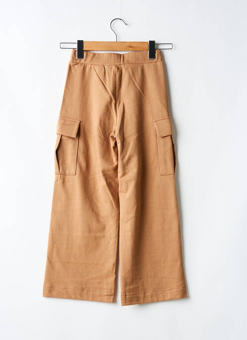 Pantalon large tissage popeline taille élastique marron MAYORAL fille