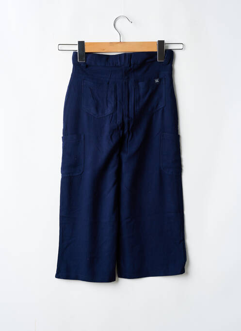 Pantalon large tissage popeline taille ajustable bleu BOBOLI fille