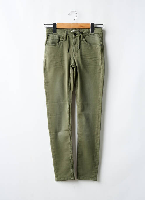 Pantalon slim tissage popeline taille ajustable vert GARCIA garcon
