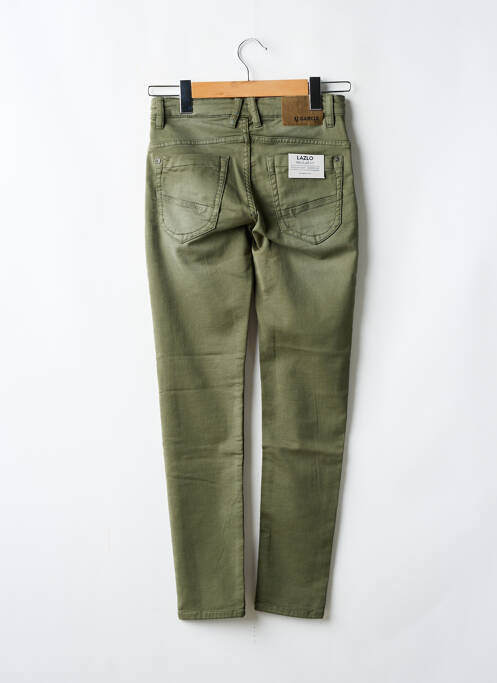 Pantalon slim tissage popeline taille ajustable vert GARCIA garcon