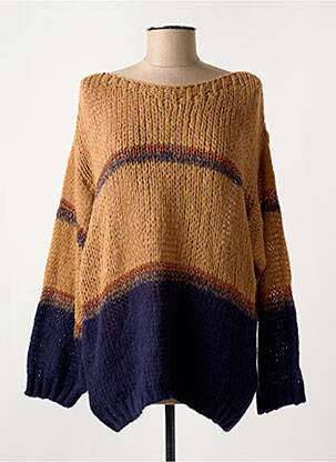 Pull col bateau manches longues marron LOLA ESPELETA femme