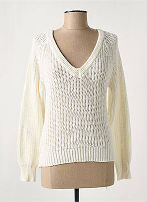 Pull col v manches longues blanc MOLLY BRACKEN femme