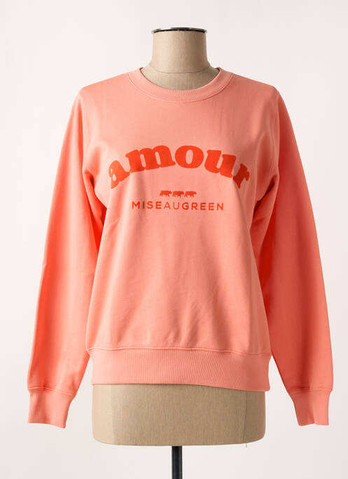 Sweat-shirt sérigraphie floquée manches longues orange MISE AU GREEN femme