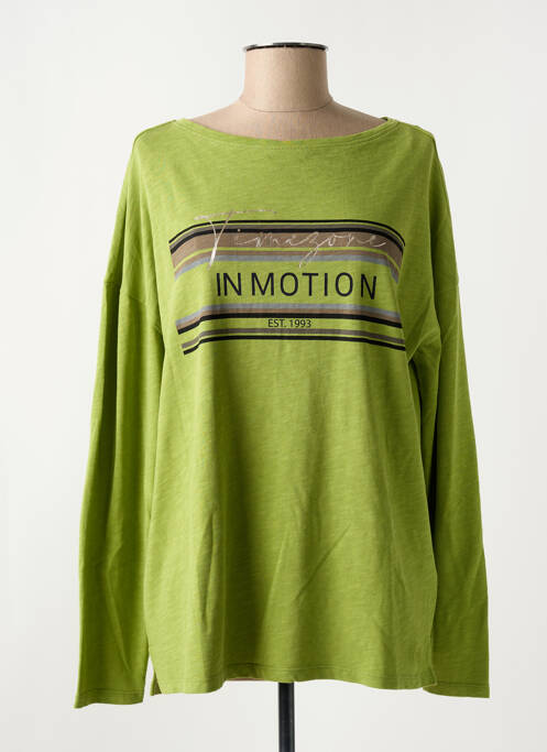 T-shirt coupe droite manches longues vert TIMEZONE femme