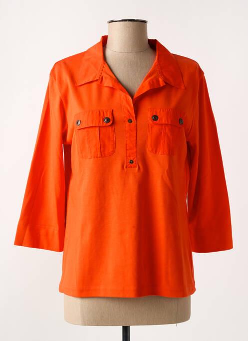 Polo stretch manches 3/4 orange SAINT JAMES femme