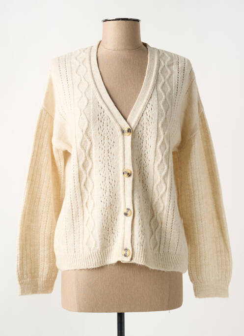 Gilet manches longues beige LOLA ESPELETA pour femme