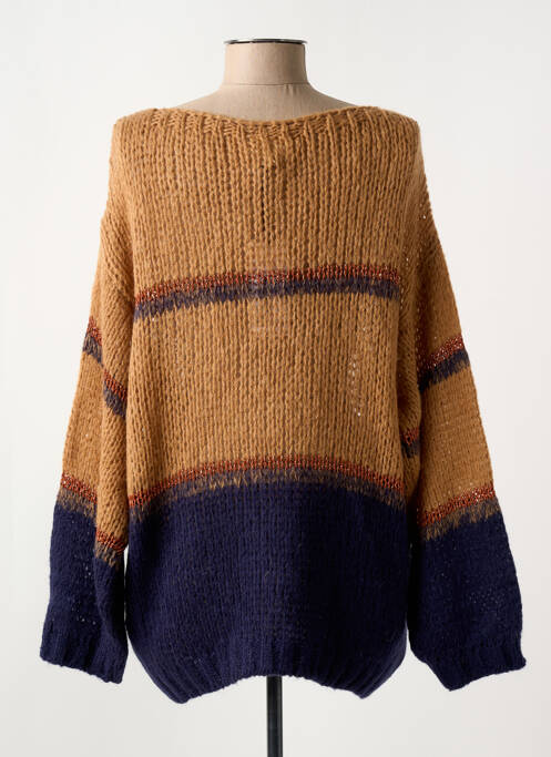 Pull col bateau manches longues marron LOLA ESPELETA femme