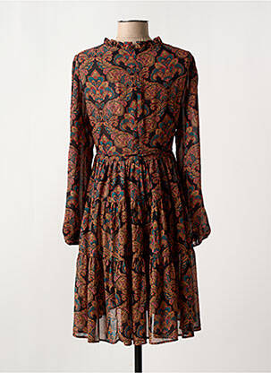 Robe mi-longue manches longues manches longues noir MOLLY BRACKEN femme