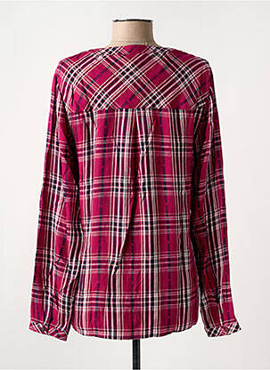 Blouse tissage popeline manches longues rose TIMEZONE femme