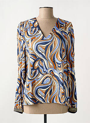 Blouse imprimé fantaisie manches longues bleu LOLA ESPELETA femme