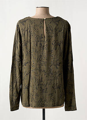 Blouse tissage popeline manches longues vert TBS femme