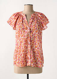 Blouse imprimé fleurs manches courtes orange MISE AU GREEN femme