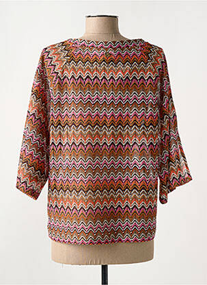 Top imprimé fantaisie manches 3/4 orange LOLA ESPELETA femme