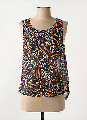 Top coupe fluide sans manche noir MOLLY BRACKEN femme