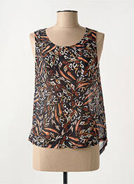 Top coupe fluide sans manche noir MOLLY BRACKEN femme