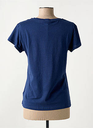 T-shirt sérigraphie floquée manches courtes bleu TIMEZONE femme