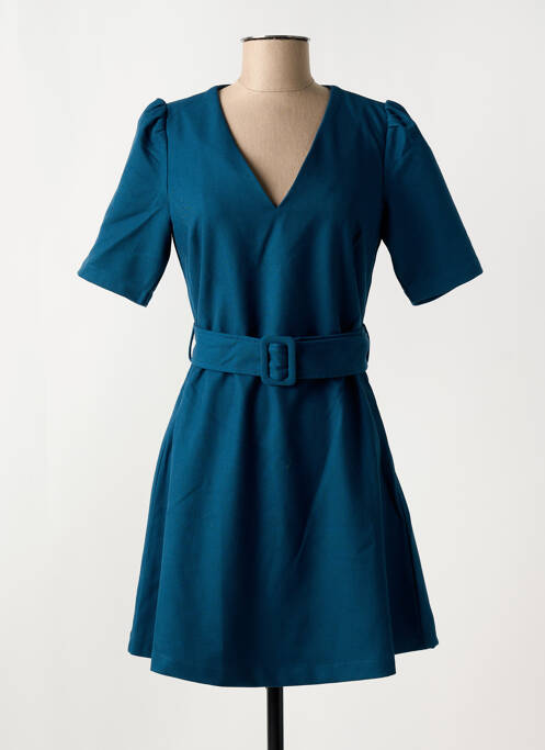 Robe courte manches 3/4 manches 3/4 bleu MOLLY BRACKEN femme