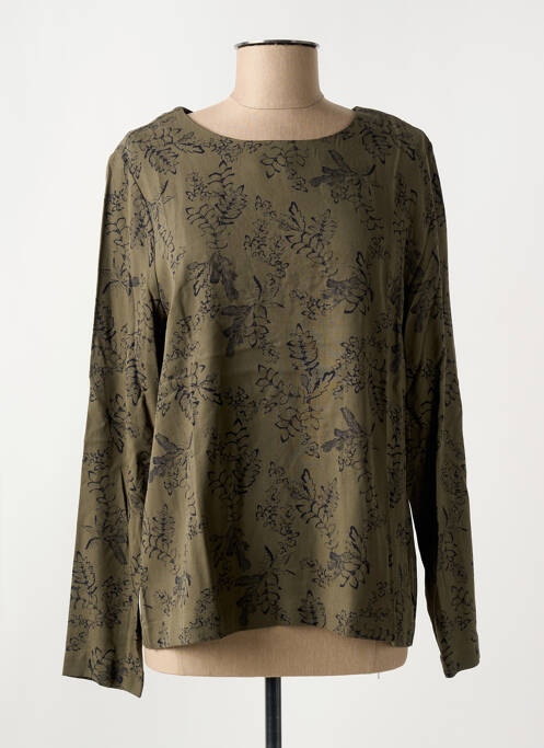 Blouse imprimé fleurs manches longues vert TBS femme