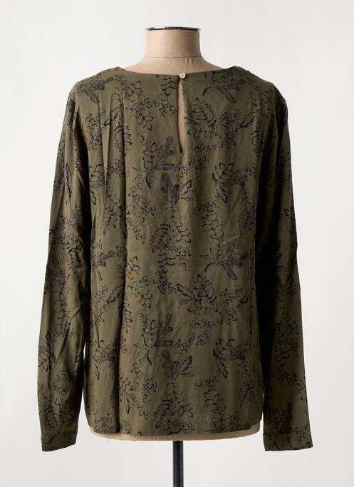 Blouse imprimé fleurs manches longues vert TBS femme