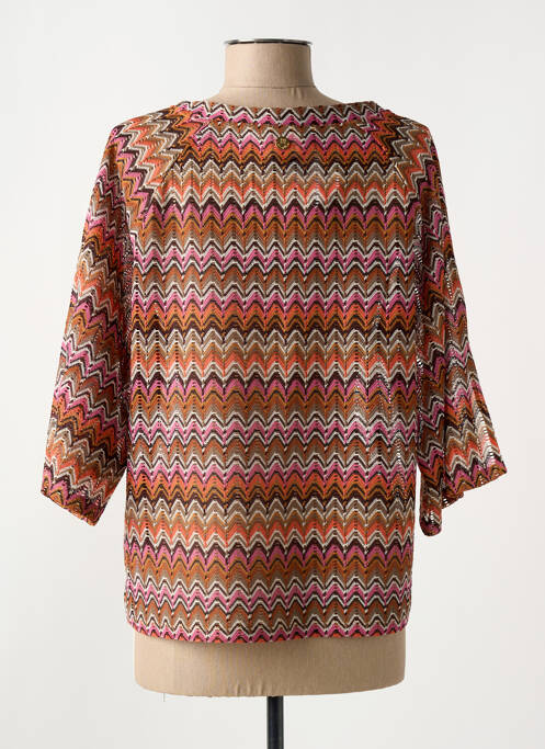 Top imprimé fantaisie manches 3/4 orange LOLA ESPELETA femme