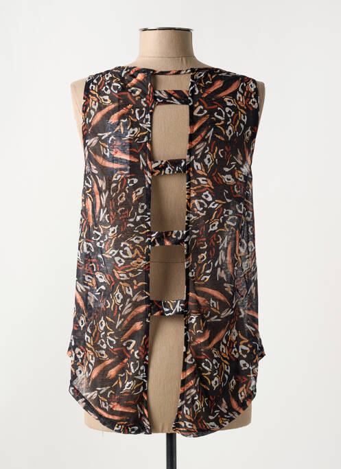 Top coupe fluide sans manche noir MOLLY BRACKEN femme