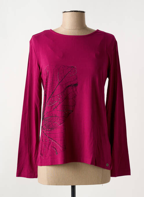 T-shirt imprimé fantaisie manches longues rose TIMEZONE femme